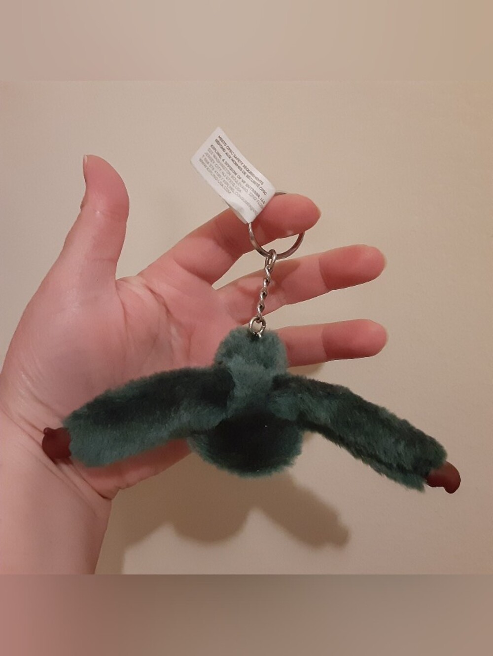 Kipling Dark Green Plush Monkey Keychain - ELIN - Picture 3 of 4